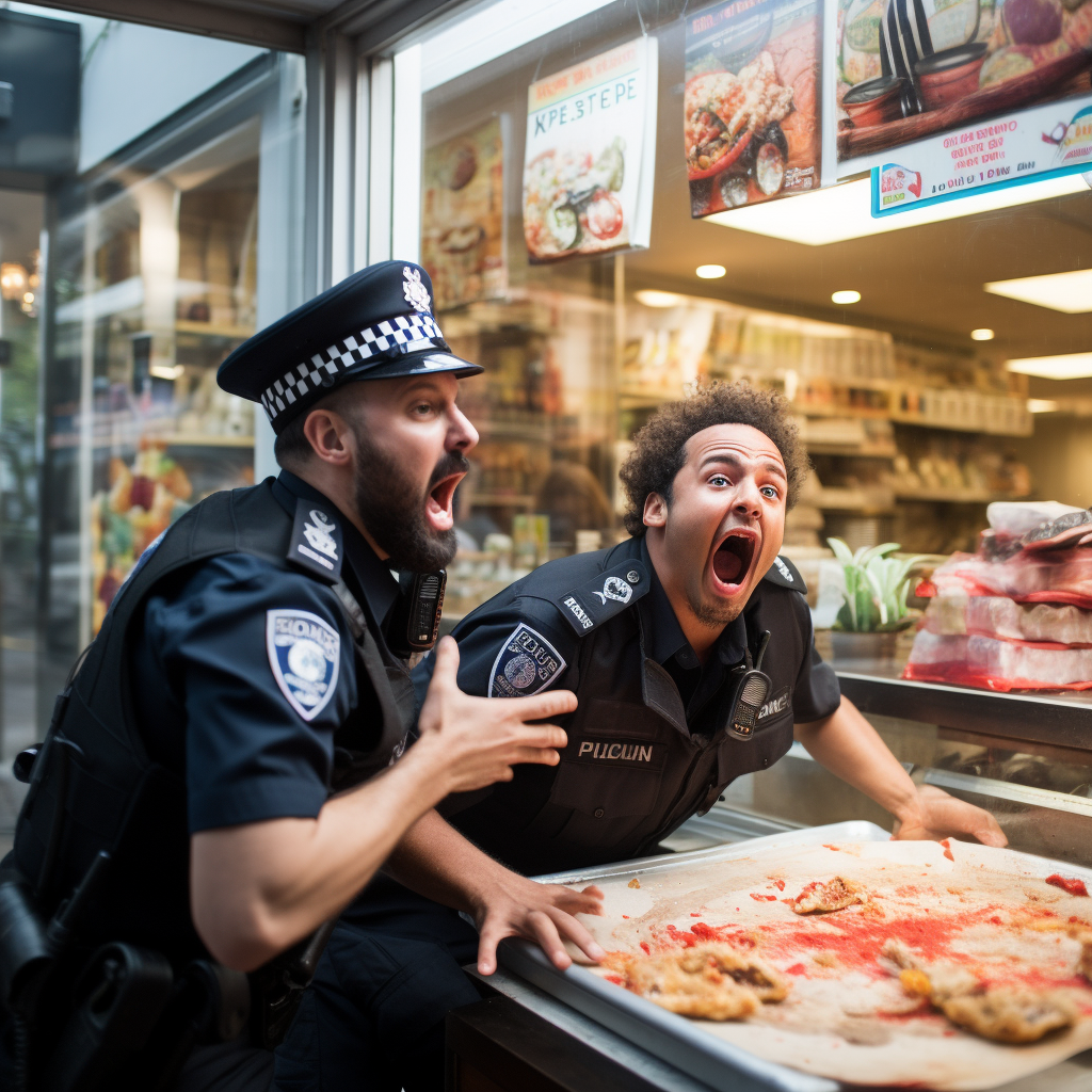 Cops at the pizza shop